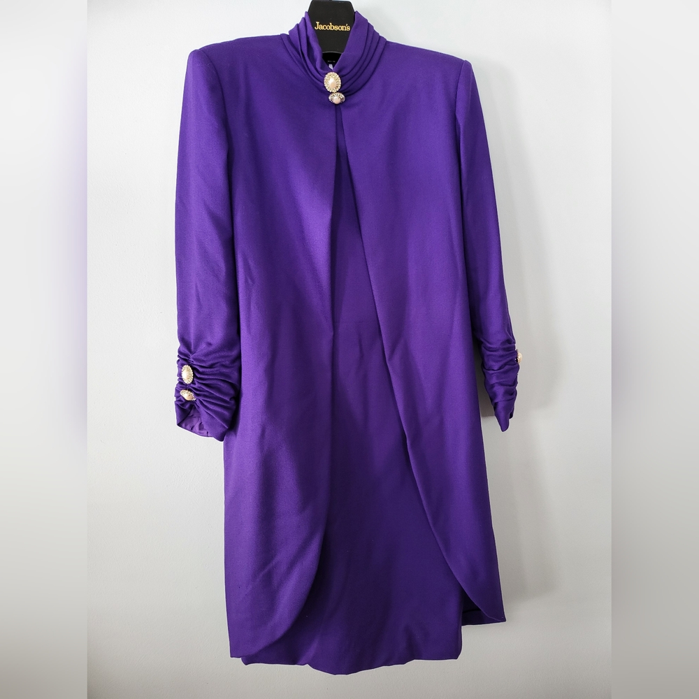 Pierre Balmain *Vintage* Purple Evening Dress, Rhinestone/Pearl accents, size 10